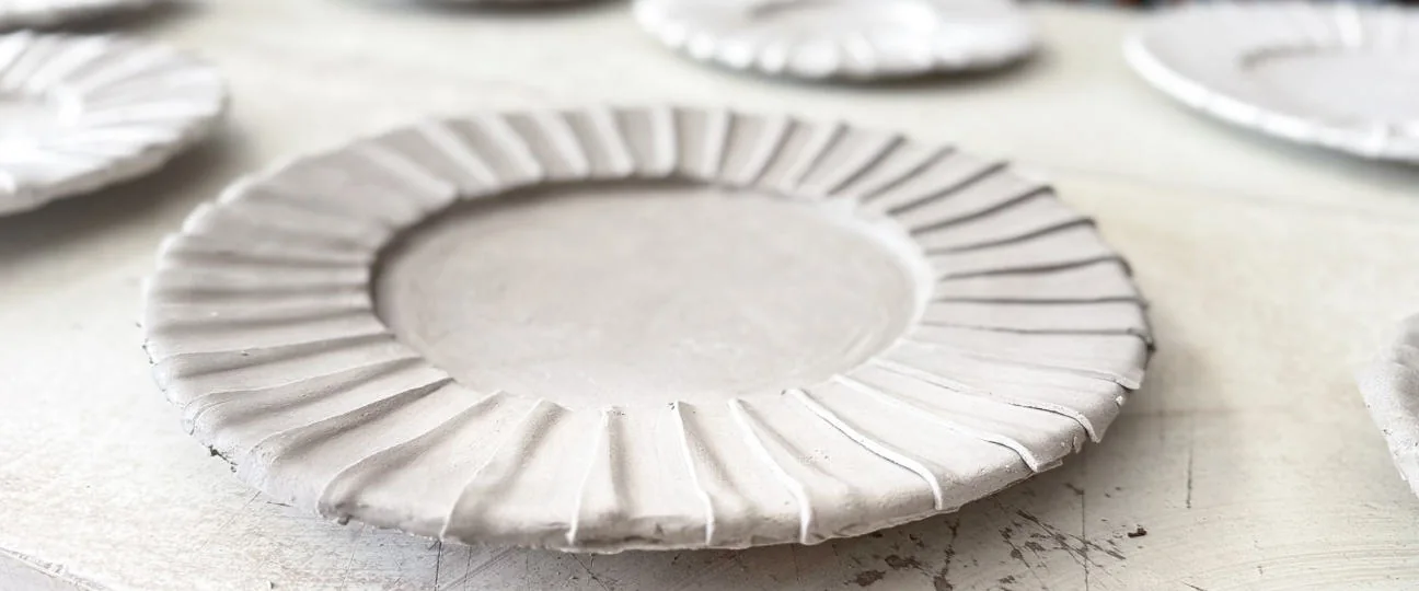 Fold detail on a ceramic plate